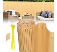Jiubiaz Tapis de protection visuelle PVC Protection visuelle jardin Clôture balcon Coupe-vent Revêtement balcon Bambou 160x1000cm