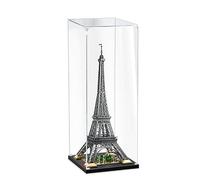 JIULIN Vitrine en acrylique compatible avec Lego 10307 Motif Tour Eiffel à Paris Protection anti-poussière Transparent 2 mm