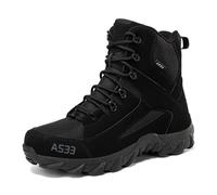 JiuQing Bottes Tactiques Militaires Hommes Bottes De Travail en Plein Air Bottes De Combat De Randonnée Légères,Noir,47 EU