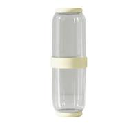 Jiuvaso 4 Pièces Gobelet Brosse à Dents Étui de Porte-brosse à Dents Conteneur Multifonction en PP pour Rangement Pratique Adapté au Camping Affaires, 2 Pièces Jaunes