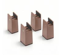 Jiuvaso 4 Pièces Rehausseur Meuble à Pince Rectangulaire Rehausseur Meubles avec Pince à Vis Robuste pour Maison, Hauteur 100 Mm, Marron