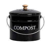 Jiuvaso Bac à Compost, Composteur pour Déchets Alimentaires, Conteneur de Recyclage avec Filtre, Poubelle, Seau à Compost D'intérieur pour Ferme, Noir