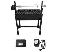 Jiuvaso Barbecue à Rôtissoire Extérieure Grill Barbecue Charbon Rôtissoire Tournebroche Grille Cuisson Fer Ventilation Stable, Barbecue Au Charbon De Bois C03 Surélevé, Double Moteur