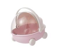 Jiuvaso Boîte de Rangement Polyvalente Coffret Compartiments avec Poignée Couvercle Transparent Grande Capacité Convient pour Rangement Cosmétique Artisanat C, Rose