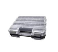 Jiuvaso Boîte de Rangement pour Petites Pièces, Boîte de Pêche à La Mouche, Boîte à Outils Multifonctionnelle pour électricien avec Couvercle Transparent pour, Gris