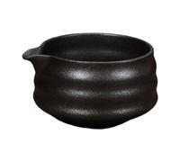 Jiuvaso Bol à Matcha En Céramique, Bol à Matcha En Porcelaine avec Bec Verseur, Tasse à Artisanale, Bol à Matcha Idéal pour Les Débutants, Cadeau Pou, Noir