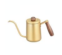 Jiuvaso Bouilloire à Café Cafetière Verseuse Carafe à Bec Col de Cygne pour Extraction Précise Acier Inoxydable 304 Résistant à la Rouille Grande Ouverture, Or