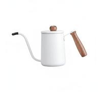 Jiuvaso Bouilloire à Café Cafetière Verseuse Carafe à Bec Col de Cygne pour Extraction Précise Acier Inoxydable 304 Résistant à la Rouille Grande Ouverture, Blanc