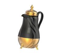Jiuvaso Cafetière Isotherme Arabe, Carafe à Café Isolée, Bouteille D'eau Chaude et Froide Portable, Théière élégante pour La Cuisine, Bouilloire, or Noir