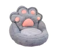 Jiuvaso Canapé Paresseux Une Place Chaise Longue Lounge Chat Tissu Peluche Moelleux Dossier Ergonomique Siège Relaxant Convient pour Salon Bureau Chambre, Gris