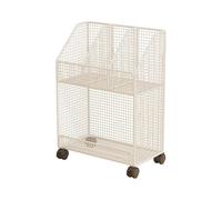 Jiuvaso Chariot à dossiers roulant avec roulettes, étagère mobile, armoire de rangement mobile avec roulettes verrouillables, multifonctionnelle pour chambre, Blanc 2 Couche