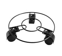 Jiuvaso Chariot à Plantes en Métal avec Roues Robustes, Support pour Pots de Fleurs, Soucoupe pour Pots de Fleurs, Support Rond en Fer avec Roues Pivotantes P, 22CM