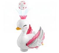 Jiuvaso Children Educational Jouet Électrique Cygne Musical Interactif Boule Suspendue LED Lumière Animation Rotative Adapté pour Enfants Durant Leurs Moments de Jeu à la Maison en Groupe