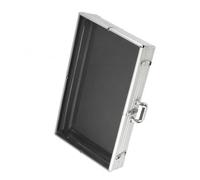 Jiuvaso Coffret de Rangement en Aluminium Boîtier Mallette Valise Coffre avec Panneau Transparent et Fermeture Verrouillable Cadre Métallique et Poignée, 83 56 7.5cm, Argent