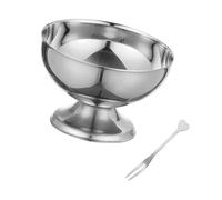 Jiuvaso Coupes à Glace En Acier Inoxydable, Coupes de Service pour Desserts, Bols à Salade Robustes, Bols à Dessert En Acier Inoxydable pour Glaces D'anni, S Silver