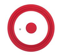 Jiuvaso Couvercle Universel Accessoires de Cuisine Pièces de Rechange pour Poêles Silicone Résistant à la Chaleur Convient à la Cuisine Intérieure, Rouge 31cm