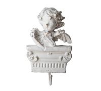 Jiuvaso Crochet Murale Ange Patère Crochet Décoratif Plaque Murale en Résine avec en Relief et Ornements Gravés Charme Rétro et Allure Dévotionnelle Adaptée à, Mbk010