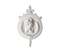 Jiuvaso Crochet Murale Ange Patère Crochet Décoratif Plaque Murale en Résine avec en Relief et Ornements Gravés Charme Rétro et Allure Dévotionnelle Adaptée à, Mbk005