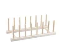 Jiuvaso Égouttoir Vaisselle Bois Organisateur Dossiers Porte Couvercles Support Livres Plateau Tasse Adapté à Usage Domestique Rangement Cuisine Bureau, 8 emplacements