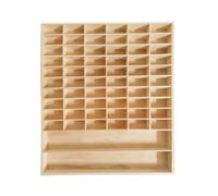 Jiuvaso Étagère avec Compartiments Élégante, Bois Massif, 60 Cases + 2 Niveaux, sans Couvercle