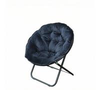 Jiuvaso Fauteuil Relax Pliable Fauteuil Inclinable Chaise Relaxation Siège Capitonné Dossier Coque Cadre Acier Flanelle Pliant Gain de Place Confortable, Noir