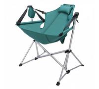 Jiuvaso Folding Lounge Seat Chaise Longue Pliante Fauteuil Bascule Siège Hamac Repliable Léger avec Appui-tête Éponge Structure Renforcée en Acier Carbone