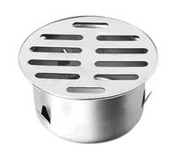 Jiuvaso Grille D'évacuation Ronde et Plate, Filtre pour Siphon de Sol, Crépine D'évacuation pour Cuisine, pour Raccords de Plomberie Extérieure et Amé, 8.4x4cm