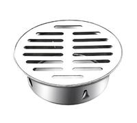 Jiuvaso Grille D'évacuation Ronde et Plate, Filtre pour Siphon de Sol, Crépine D'évacuation pour Cuisine, pour Raccords de Plomberie Extérieure et Amé, 10.2x3.8 Cm