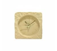 Jiuvaso Horloge de Bureau Rectangulaire Pendule Ornamentale Horloge de Table en Résine avec Finition Douce Aspect Moderne et Épuré Recommandée pour Bureau Chambre Salon Bibliothèque, Jaune