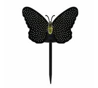 Jiuvaso Lampe Solaire Jardin Papillon Luminaire Extérieur Tuteur Lumineux Décoration Pelouse Aile Perforée PVC Capteur Crépusculaire Pose sans Câblage Adaptée