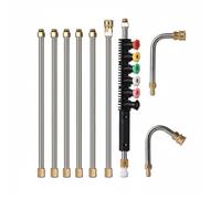 Jiuvaso Lance de Lavage Voiture Kit Rallonge Buse Tiges Modulaires en Acier Inoxydable avec Courbes pour Recoins Difficiles Buses du Jet Concentré à 40 Degrés