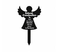 Jiuvaso Memorial Marker Plaque Funéraire Piquet Commémoratif Signet Jardin Tombeau en Acrylique Impression Nette Préservée au Saisons Pointe Insérable Suitable pour Cimetière Souvenir Jardin, 12