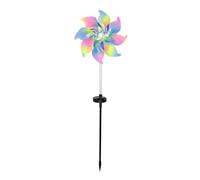Jiuvaso Moulin à Lumineux Jardin Décoration Lumineuse Lampe à Piquet Éclairage d'Ambiance Hélice Tournante Recharge au Soleil Lumière Douce et Chaleureuse, Multicolore