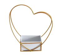 Jiuvaso Panier à Fleurs Cœur en Métal Jardinière Décorative en Fer Organisateur Géométrique Original Design Moderne Adapté pour Bureau Salon Mariage, 32cmx15cmx11cm