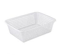 Jiuvaso Panier de Rangement Plastique Polypropylène Boîte Polyvalente Organisation Articles Divers Panière Rangement Polypropylène Adapté à Salon Bureau Cuisine , Blanc