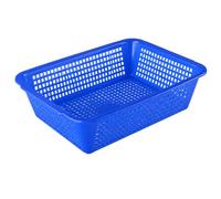 Jiuvaso Panier de Rangement Plastique Polypropylène Boîte Polyvalente Organisation Articles Divers Panière Rangement Polypropylène Adapté à Salon Bureau Cuisine , Bleu