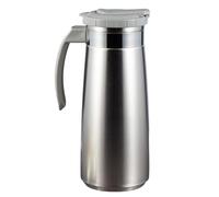 Jiuvaso Pichet Grande Capacité Cruche En Acier Inox Joint Étanche Large Ouverture Facilite Nettoyage Théière Cafetière Convient Réunion Anniversaire Usage Quo, gris