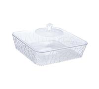 Jiuvaso Plateau à Multifonctionnel avec Support et Design Transparent pour Les Fêtes, Clair et Petit