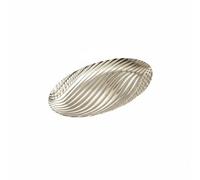 Jiuvaso Plateau de Rangement Décoratif Plateau de Service Coupe à Fruits Plat de Présentation Centre de Table en Fer avec Bord Doux et Support Stable pour, Petit Sans Base