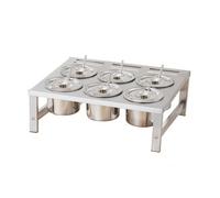 Jiuvaso Porte-Épices Pots En Inox Perçage Organiteur Cuisine Récipients Multifonction Rangement pr Cuisiniers, 6 Grilles