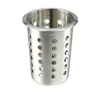 Jiuvaso Pot à Couverts Porte-Bâtonnets , Modèle Perforé , Blanc | Finition Métallique Polie, Pot à Ustensiles, Hygiénique, pour Restaurant