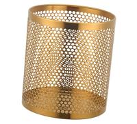 Jiuvaso Poubelle En Acier Inoxydable Corbeille à Papier Ronde avec Structure Ajourée Légère Grande Capacité et Design Moderne Adaptée à La Maison Bureau Salon, or