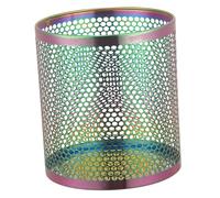 Jiuvaso Poubelle En Acier Inoxydable Corbeille à Papier Ronde avec Structure Ajourée Légère Grande Capacité et Design Moderne Adaptée à La Maison Bureau Salon, Multicolore