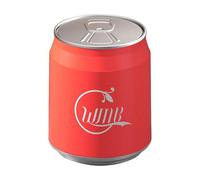 Jiuvaso Poubelle En Forme de Canette de avec Couvercle à Pression, Design Simple, Petite Poubelle, pour La Cuisine, Les Toilettes Ou La Buanderie, Rouge avec Roue