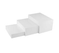 Jiuvaso Présentoir à Buffet 3 Pièces, Présentoir de Présentation, Présentoir à Desserts, Présentoir à Gâteaux En Acrylique avec Base Creuse pour Le Rangement, blanc