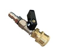 Jiuvaso Raccord Rapide Kit Accessoires Vanne à Bille Nettoyeur Haute Pression Commutateur de Débit d'eau Adaptateur Tuyau Déviation Rapide Structure Cuivre in, Styler Un