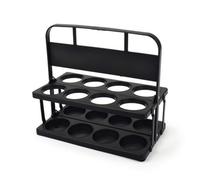 Jiuvaso Rack à Bouteilles Portable avec Système Repli Intelligent pour Athlètes et Entraîneurs sur Le Bord du Terrain, Noir, Support De Bouteille D Eau À 8 Trous, Pliable, pour Entraînement Sportif