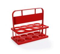 Jiuvaso Rack à Bouteilles Portable avec Système Repli Intelligent pour Athlètes et Entraîneurs sur Le Bord du Terrain, Rouge, Support De Bouteille D Eau À 8 Trous, Pliable, pour Entraînement Sportif