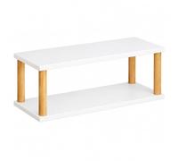 Jiuvaso Rack Rangement Bureau til D'installation Compact Étagère Bureau sur EDS en Bois Vert pr Travailleurs à Domicile, Ivoire, Étagère1Niveau