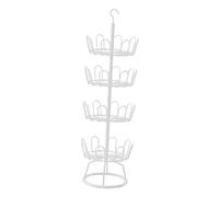 Jiuvaso Revolving Shoe Rack Porte-chaussures Circulaire Rotatif Grand Espace Rangement Fer Pratique Assemblage Simple Support Au Sol Adapté à Balcon Extérieur, Blanc